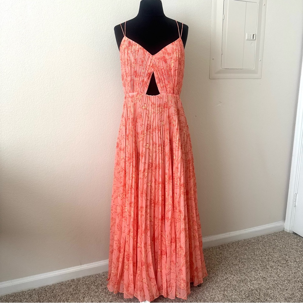 Amur Lucy Pleated Cut Out Strappy Maxi Dress Size 8 - Picture 5 of 12